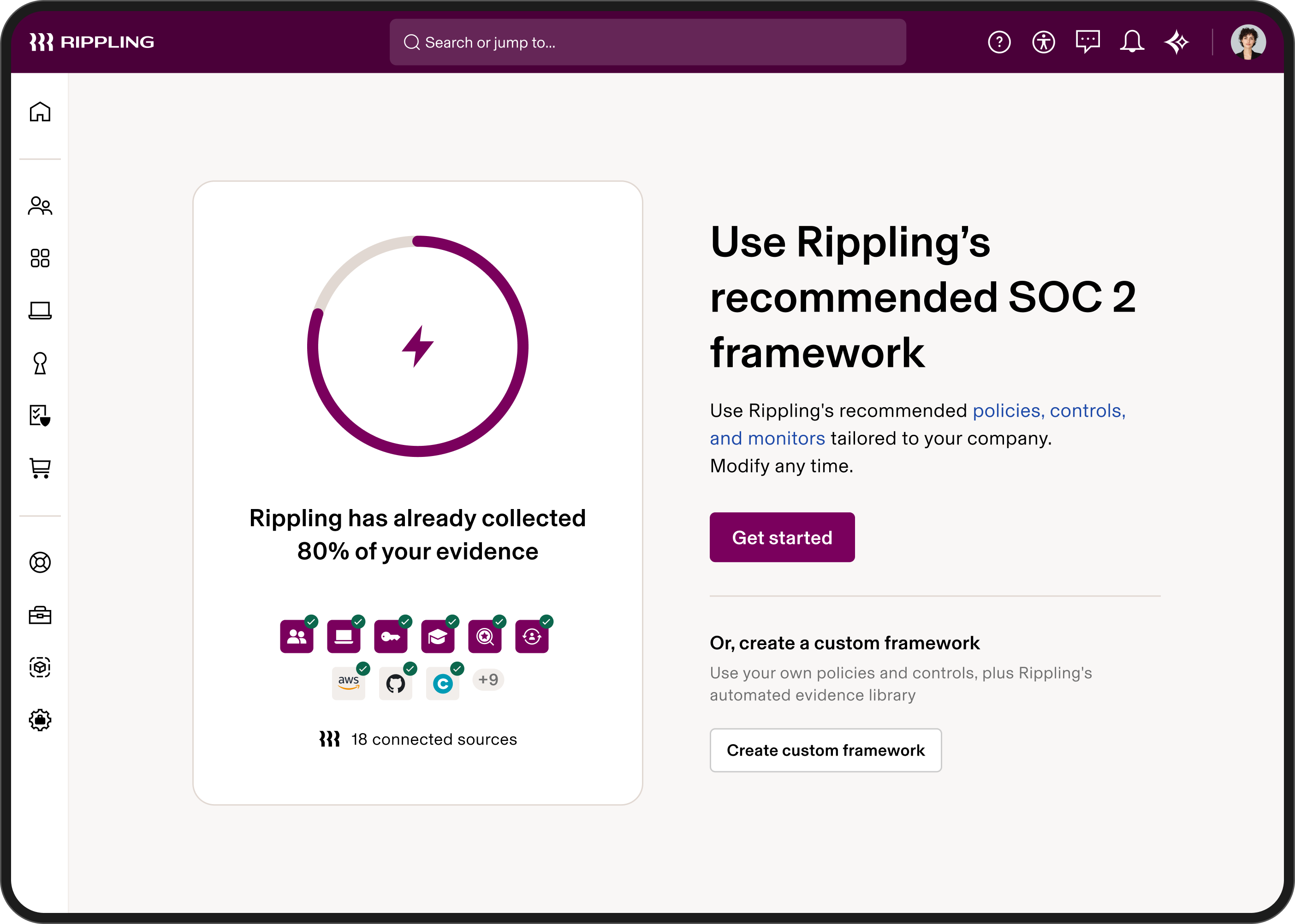 Connect Rippling product to automate evidence