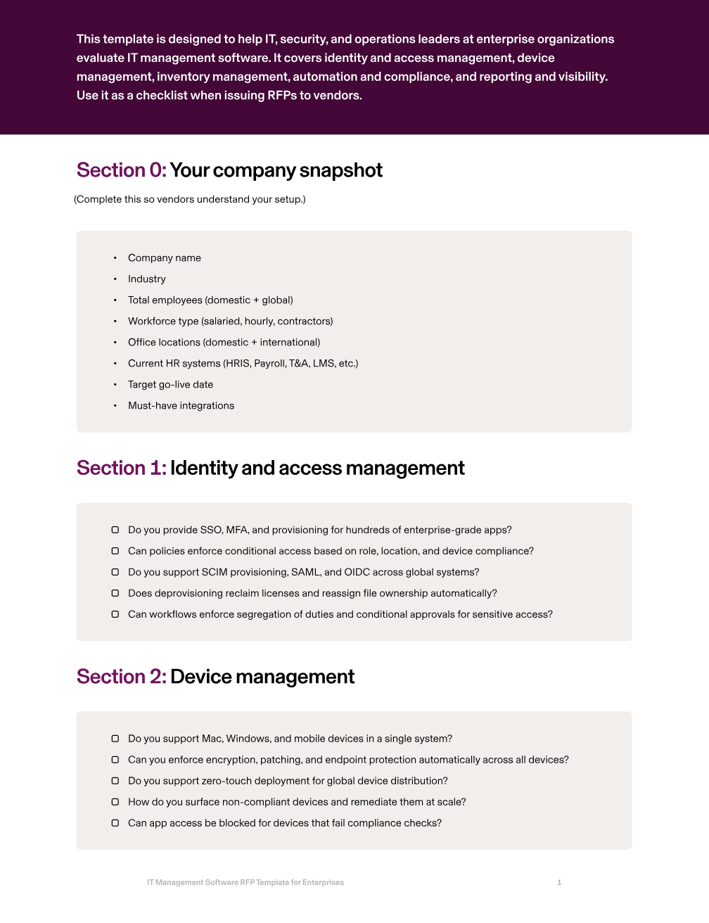 [Blog - Inline Image] IT management software RFP template for enterprises