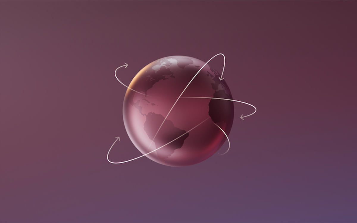 Planet with arrows around it