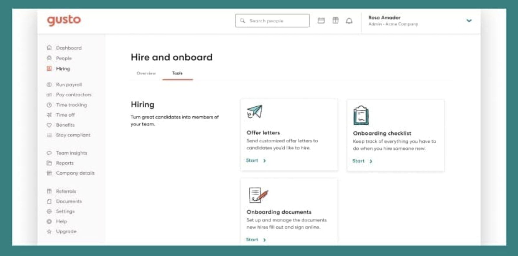 Gusto Onboarding Software
