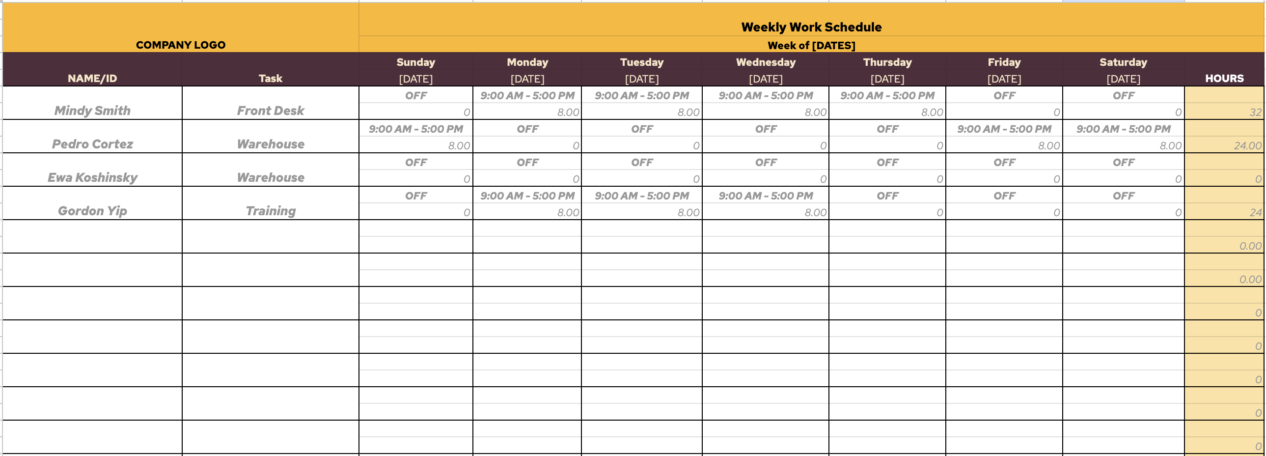 Weekly-Work-Schedule