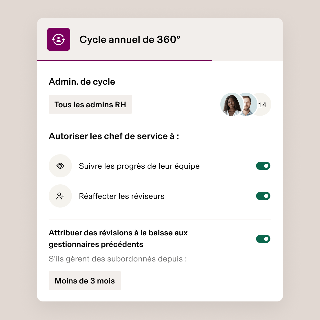 Configure permissions frCA
