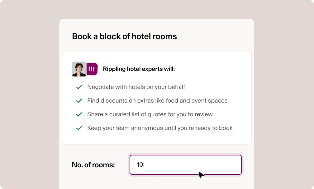 Book a block of hotel rooms