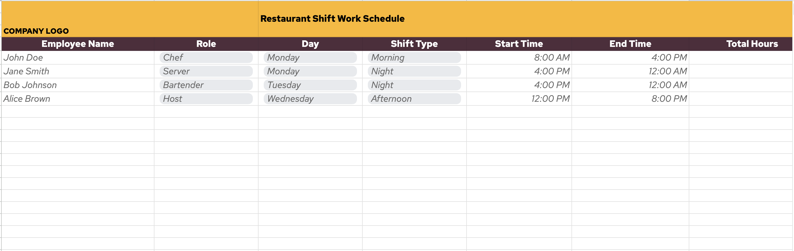 Restaurant-Shift-Work-Schedule