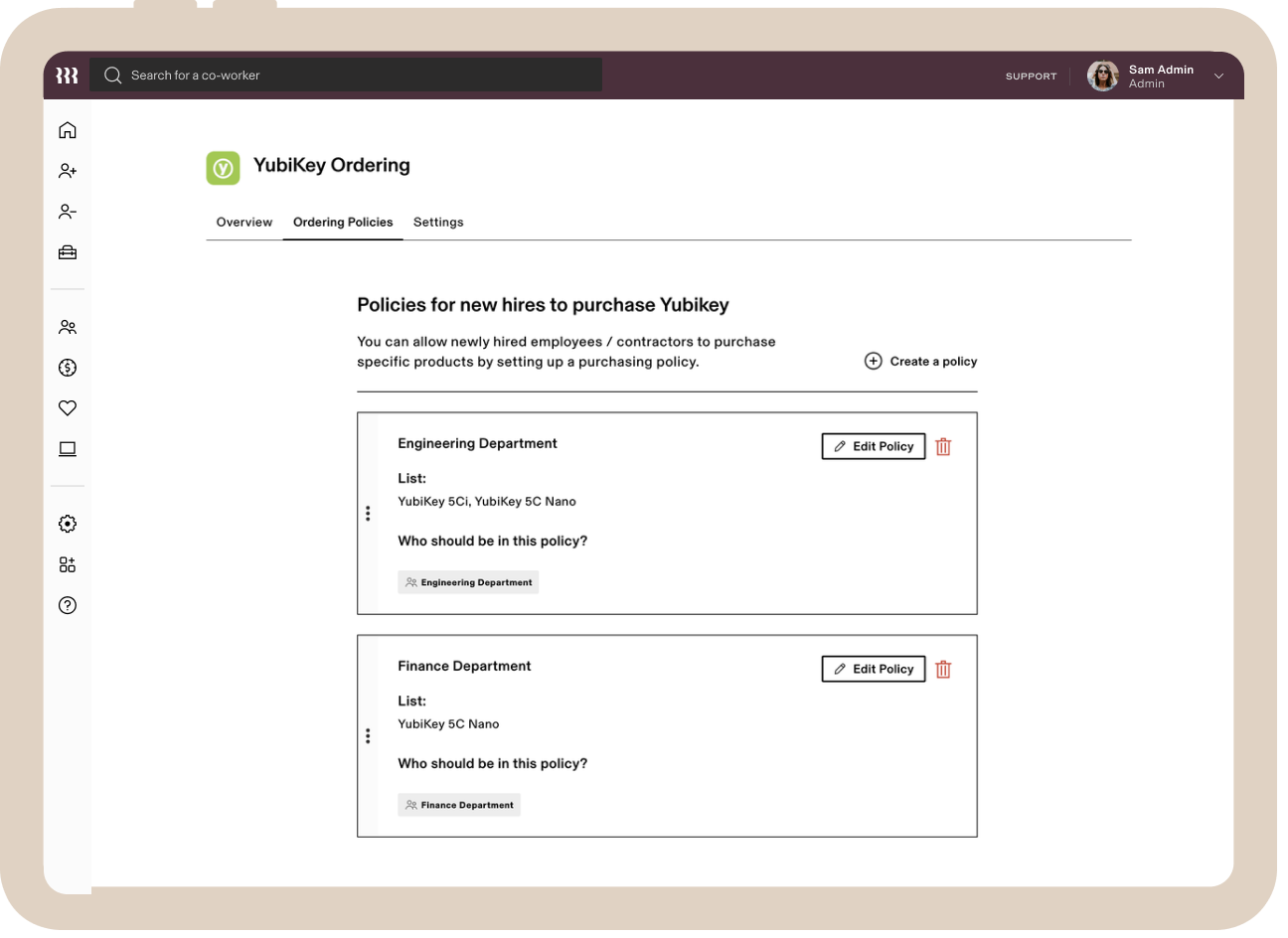 Yubikey-Order-Policies