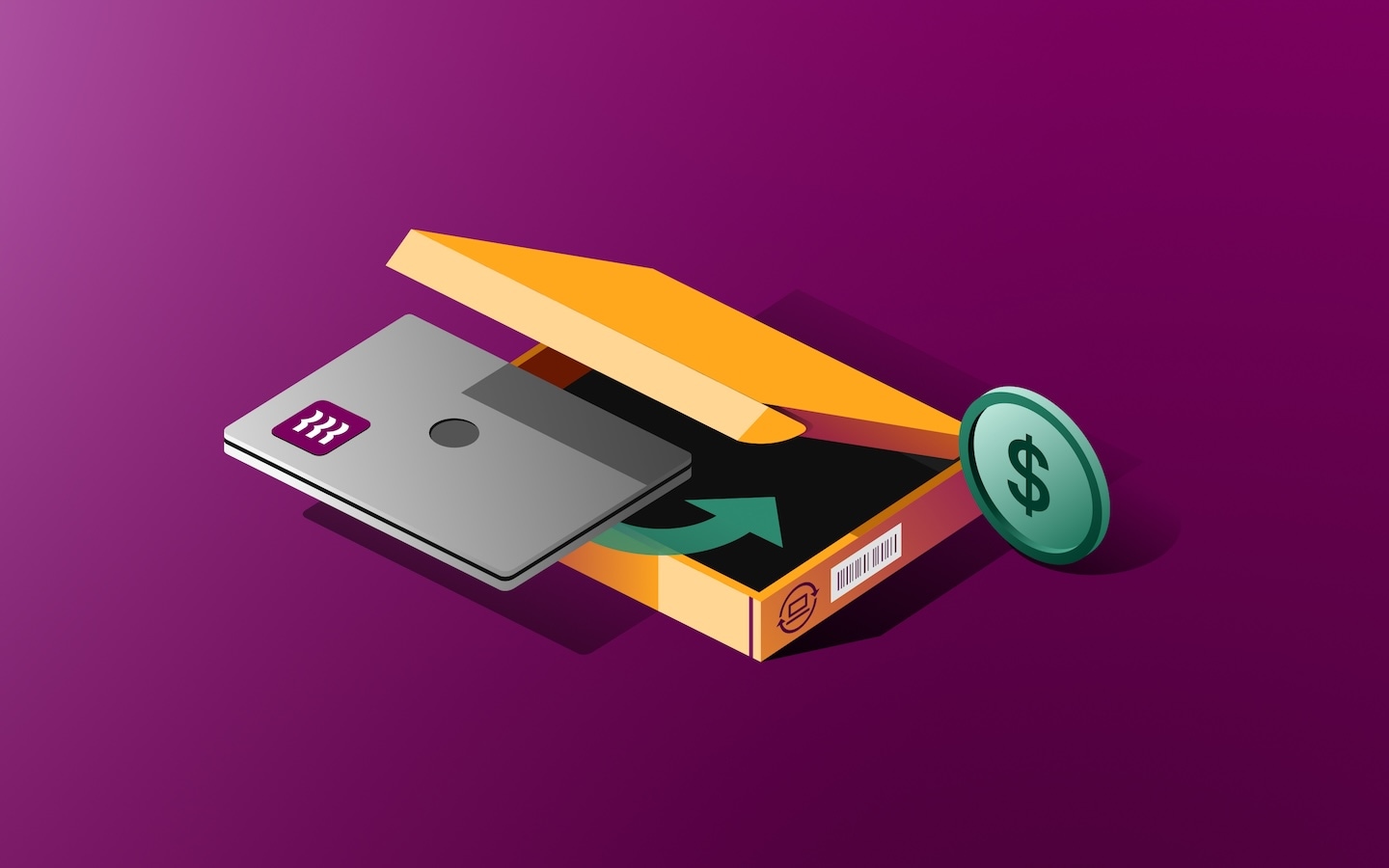 A laptop with the Rippling logo on it being put into a cardboard box for shipping. 