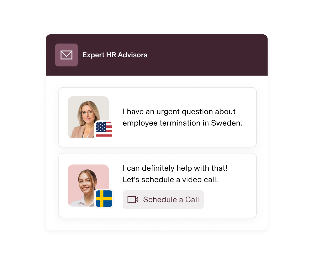 Example of a chat between a Rippling customer and an expert HR advisor