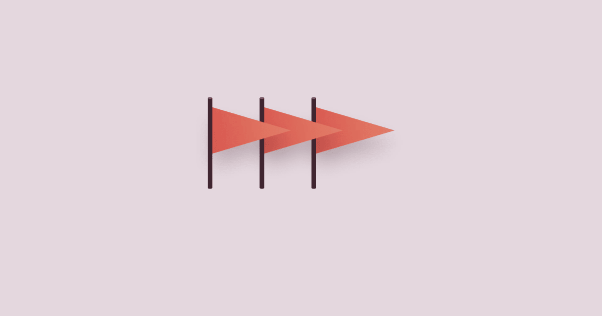 Graphic illustration of three red flags