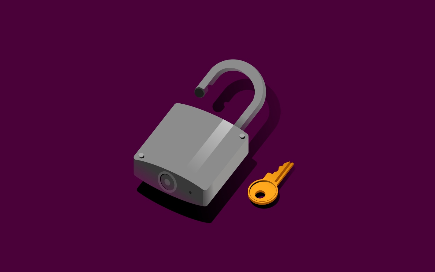 Graphic illustration of a padlock and a key