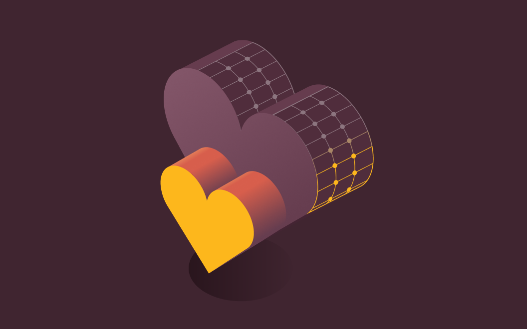 Graphic illustration of two hearts 