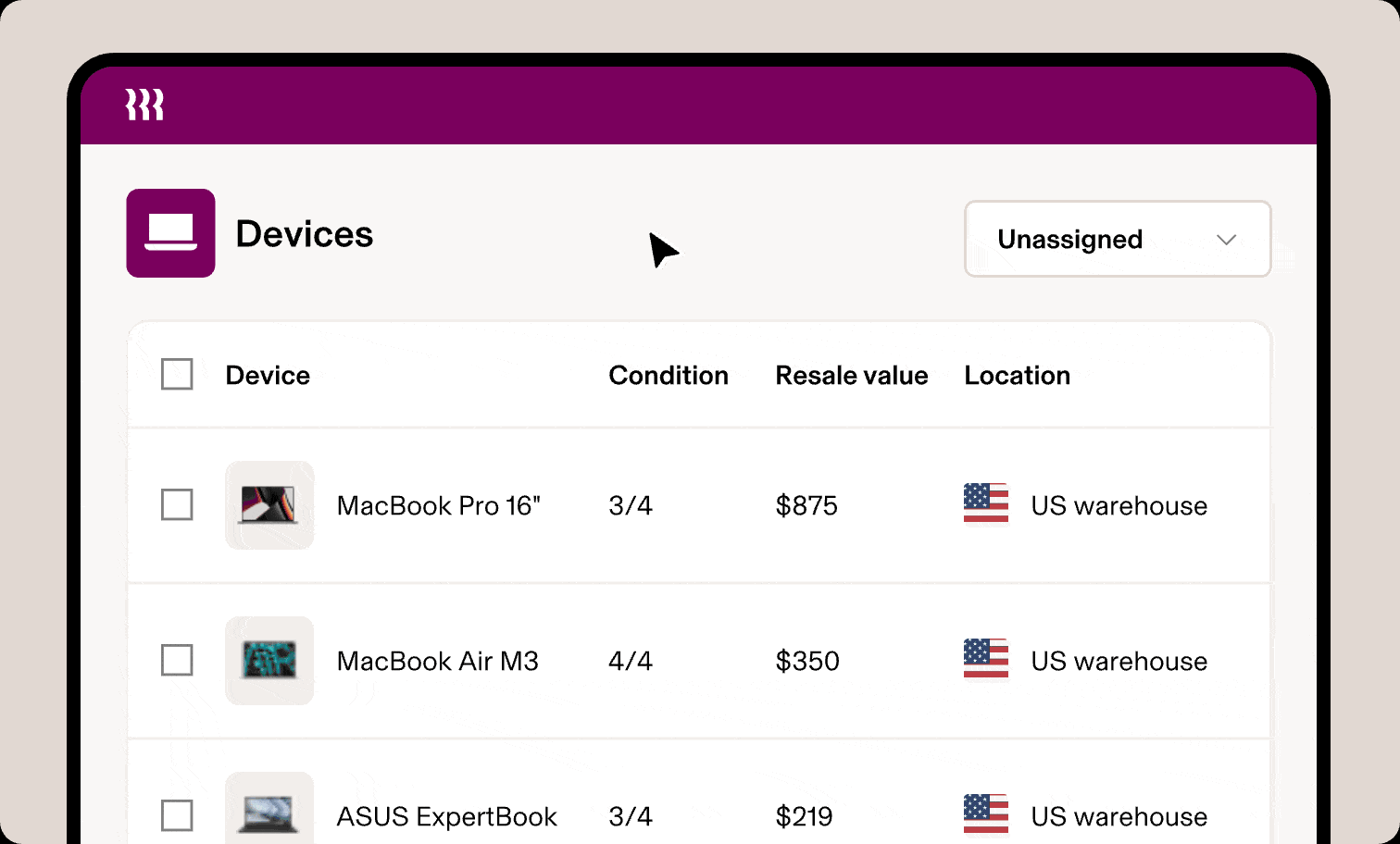 Preview of Device Buyback in the Rippling Platform. 