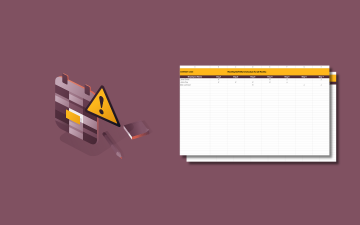 A graphic illustration of a schedule icon with a stack of monthly shift work spreadsheet templates next to it