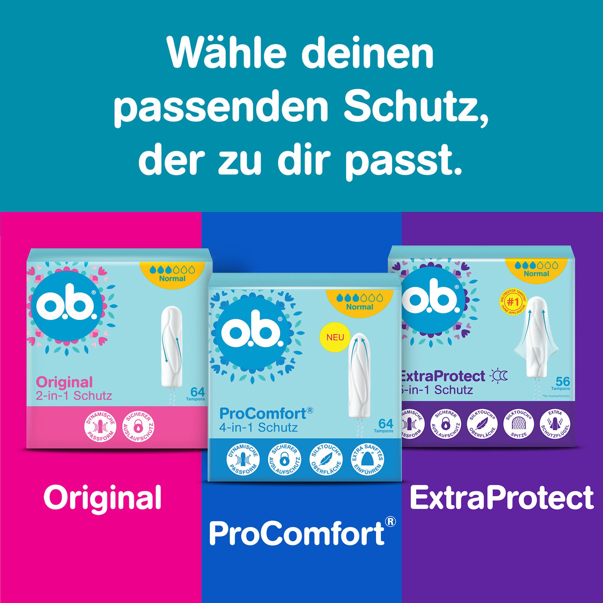 o.b.® ProComfort® - Wähle deinen passenden Schutz, der zu dir passt