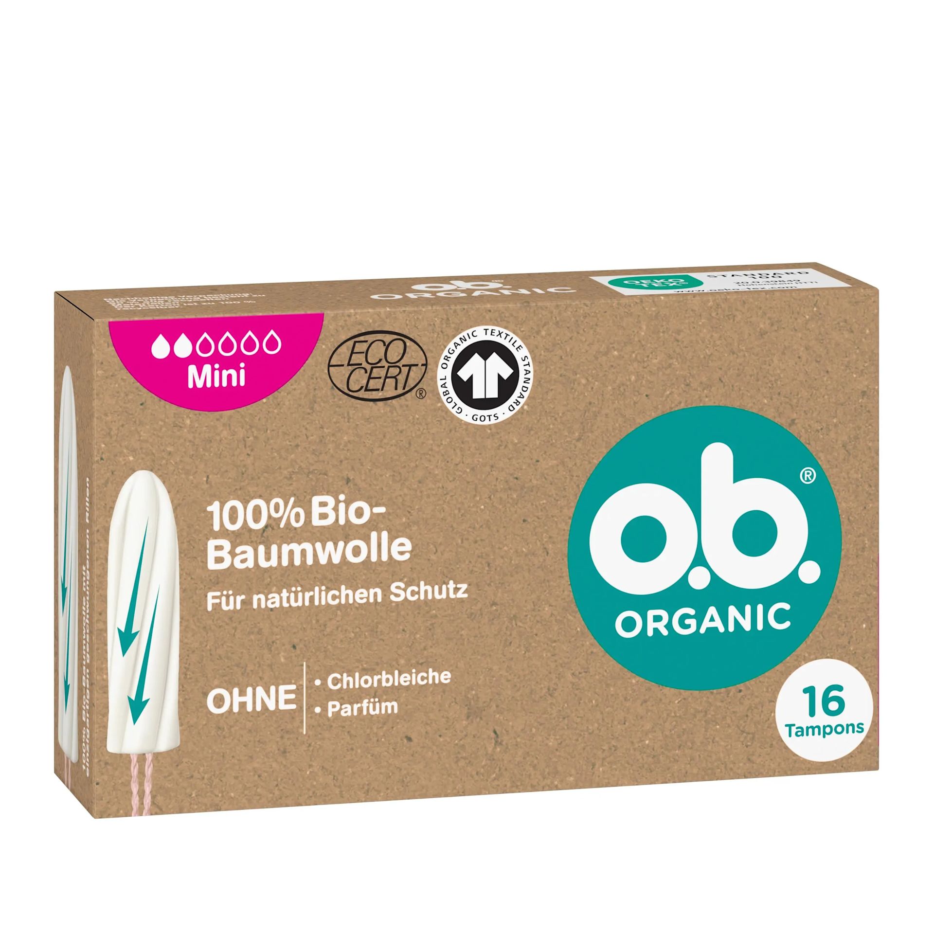 o.b.® Organic Mini Verpackung von vorne