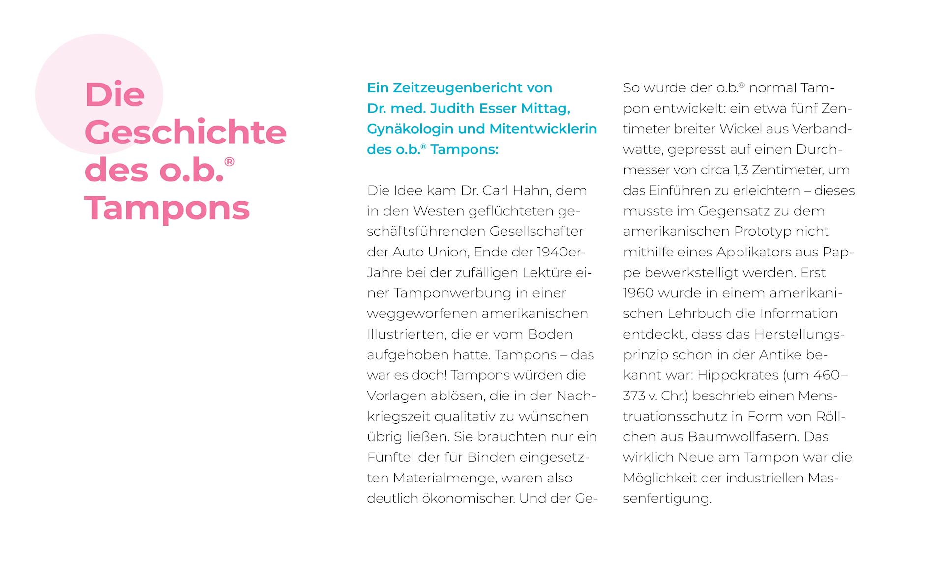 Die Geschichte des Tampons