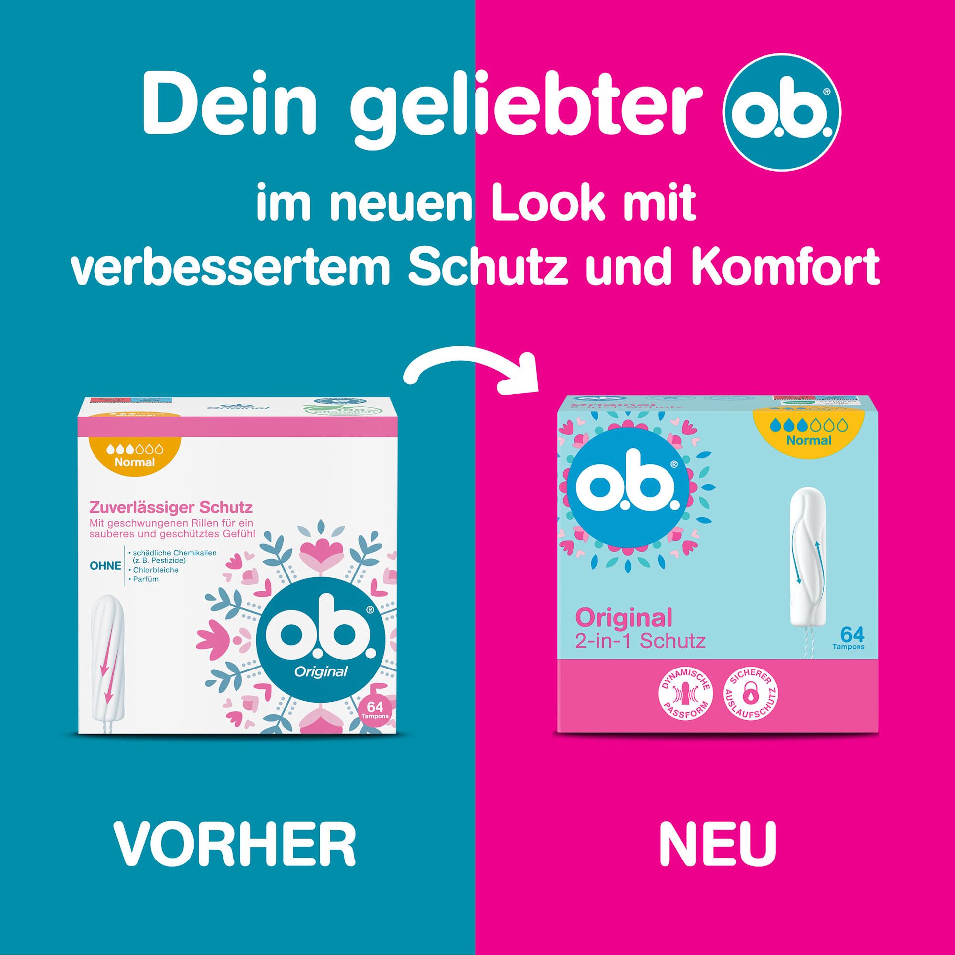 o.b.® Original Super – Neuer Look, mit verbessertem Schutz und Komfort
