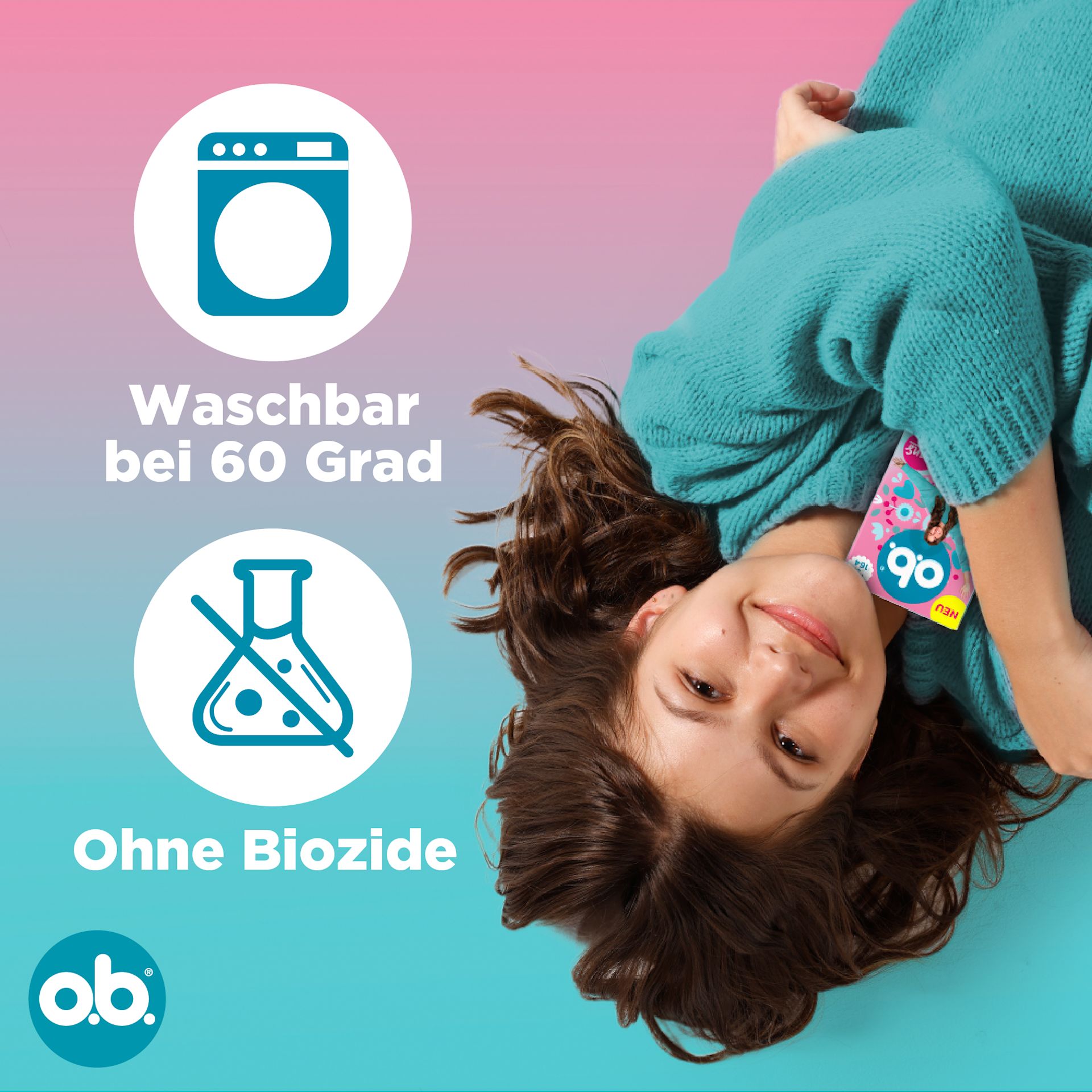 Waschbar bei 60 Grad, ohne Biozide!