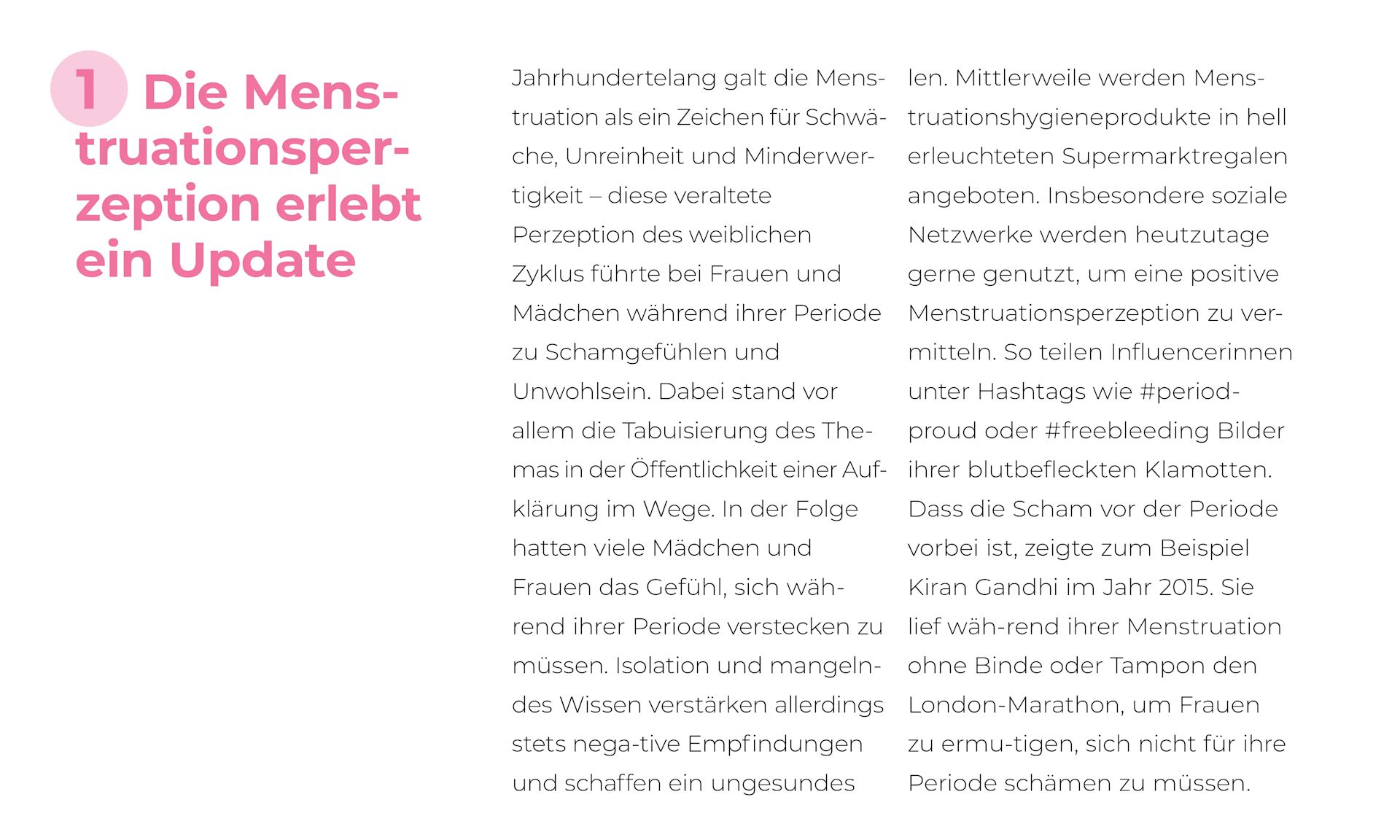 Menstruation: Wahrnehmung und Umgang
