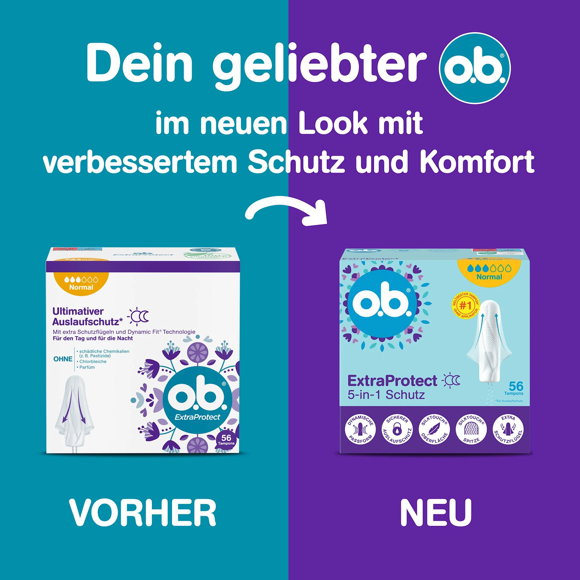 o.b:® ExtraProtect Normal - Neuer Look mit verbessertem Schutz und Komfort