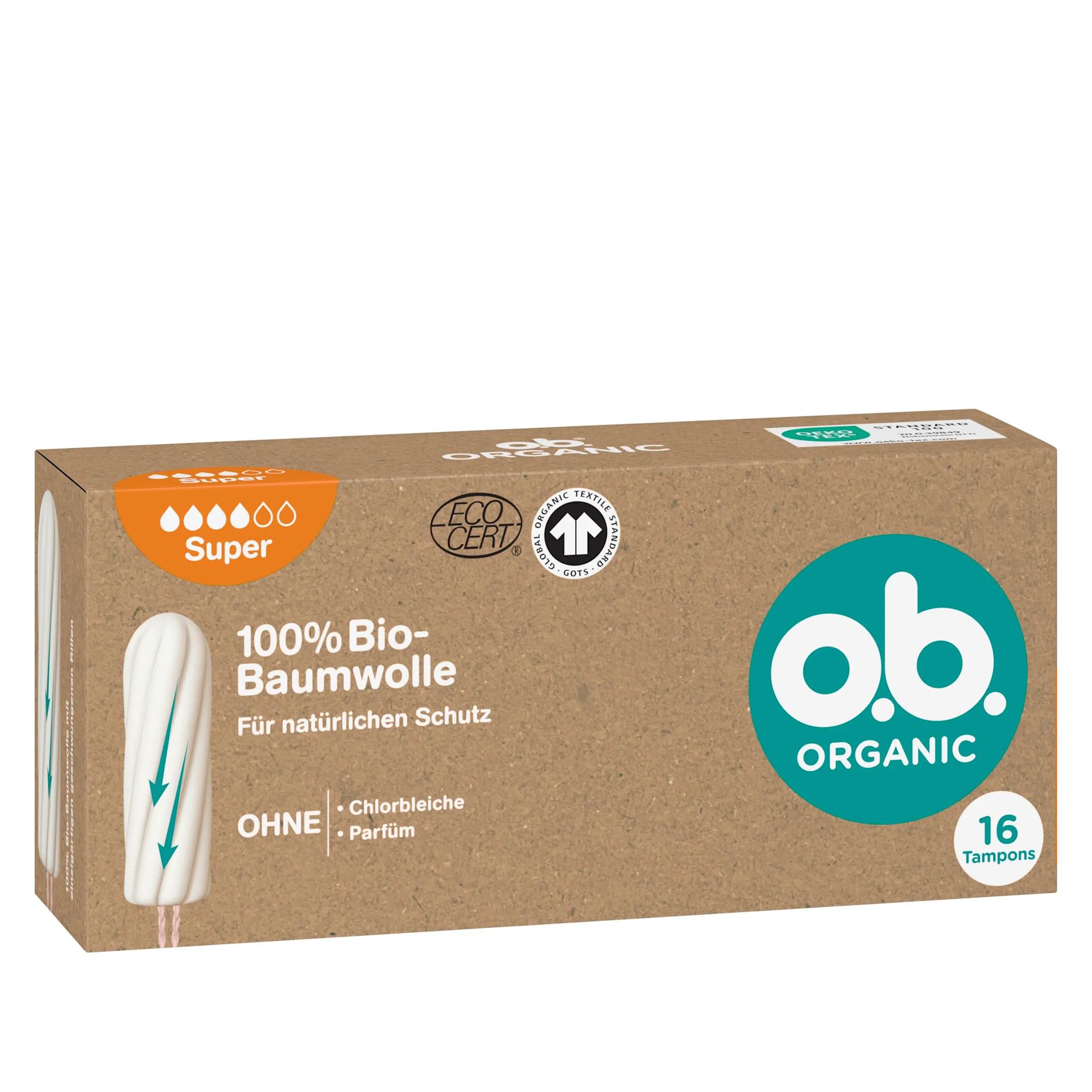 o.b.® Organic Super Verpackung von vorne