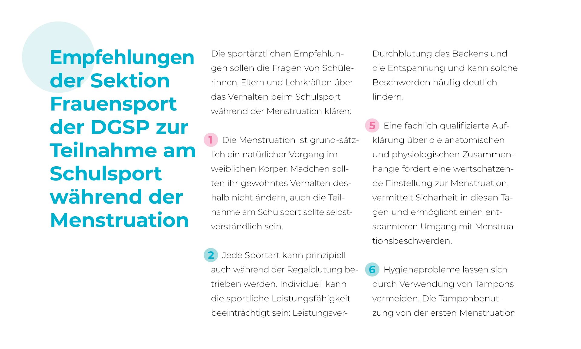 Empfehlungen zum Schulsport