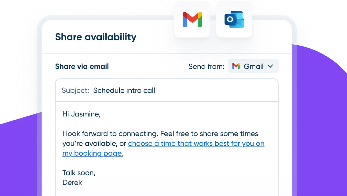 [Scheduling] - Hover Cards - Built-in email
