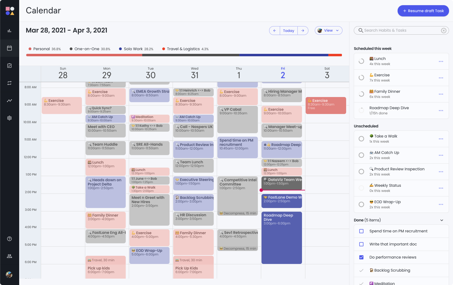 A full calendar, easily rearranged and re-prioritized if needed. A full calendar, easily rearranged and re-prioritized if needed.