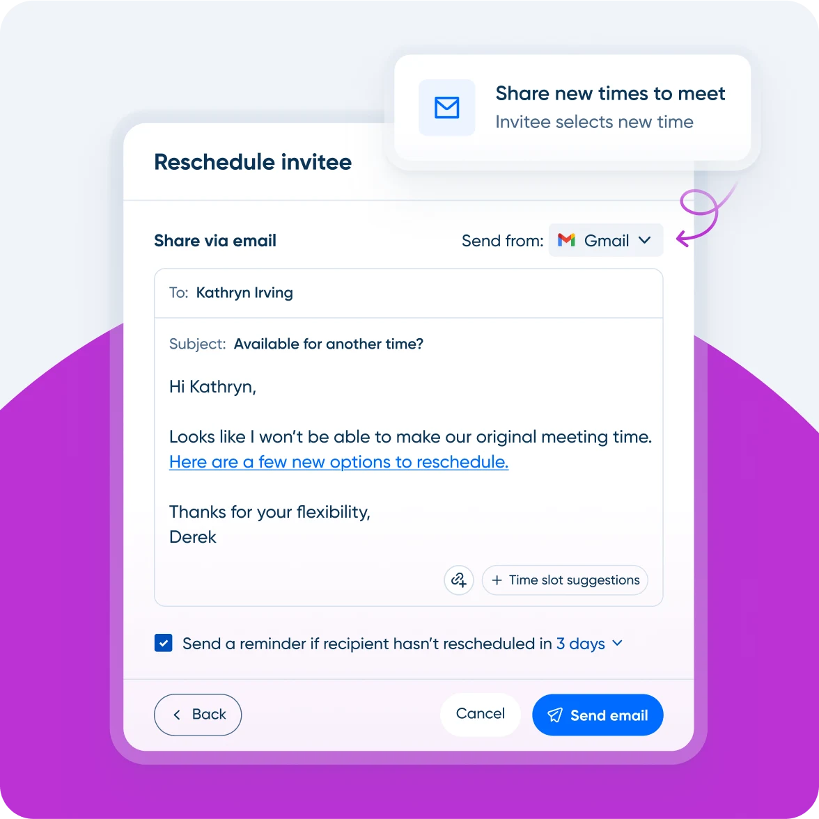 Scheduling & rescheduling emails