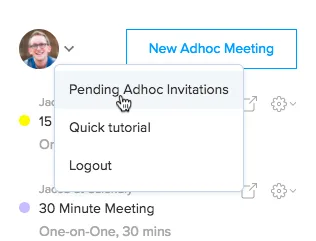 Screenshot: Managing pending ad hoc invitations