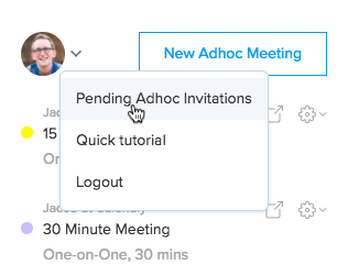 Screenshot: Managing pending ad hoc invitations