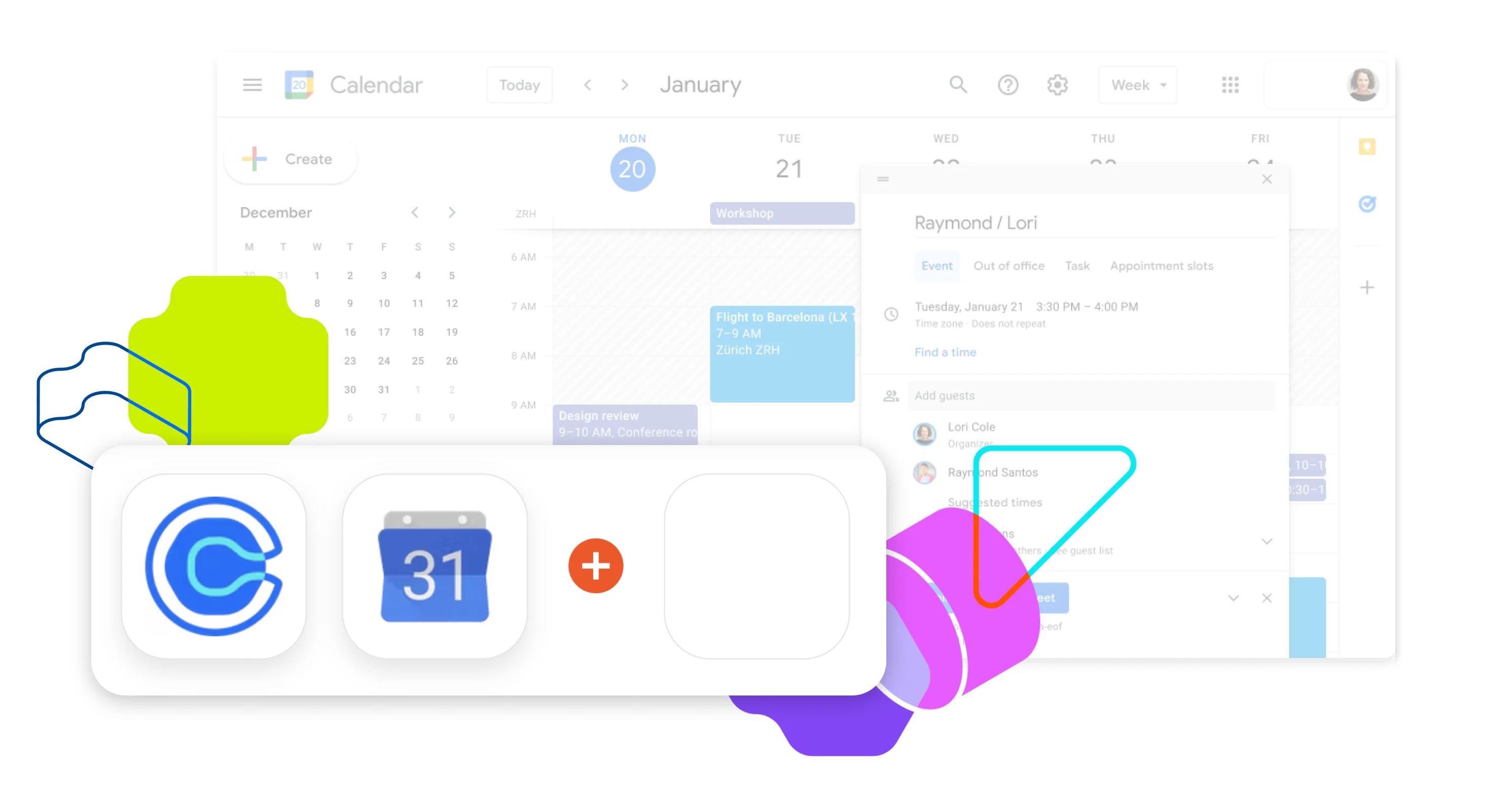If you use your Google email to sign up for Calendly, then meetings will automatically show up in your Google Calendar.
