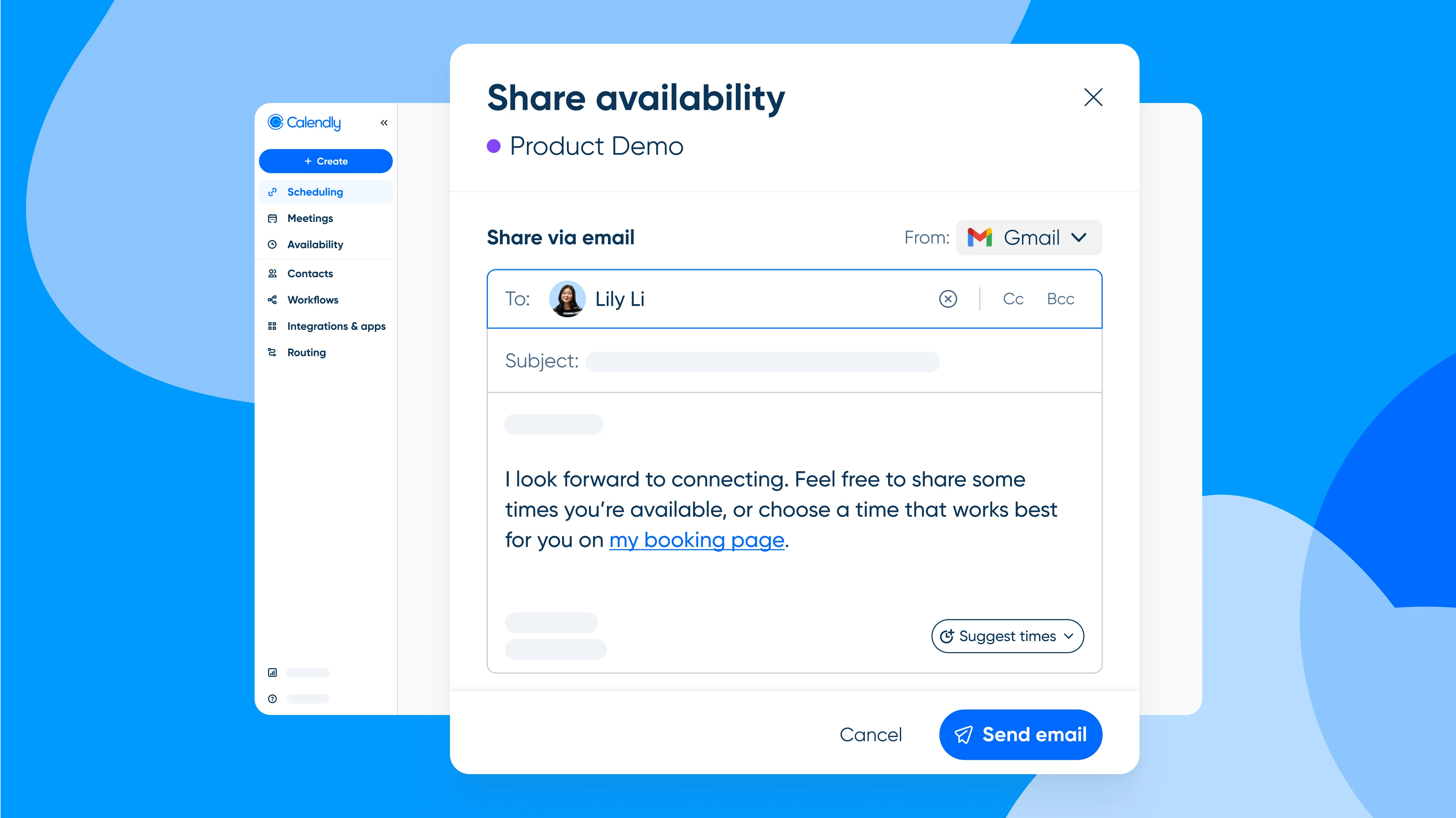 [Blog hero] Send from Calendly