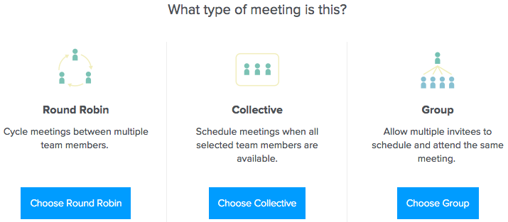 Different meeting types: Round Robin, Collective, or Group