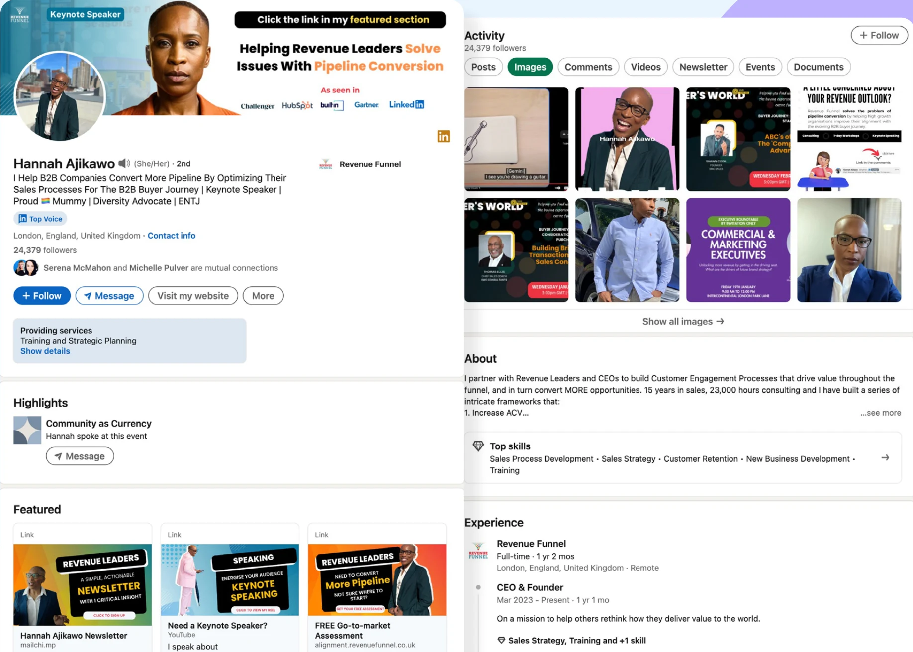 Screenshot of Hannah Ajikawo's LinkedIn profile