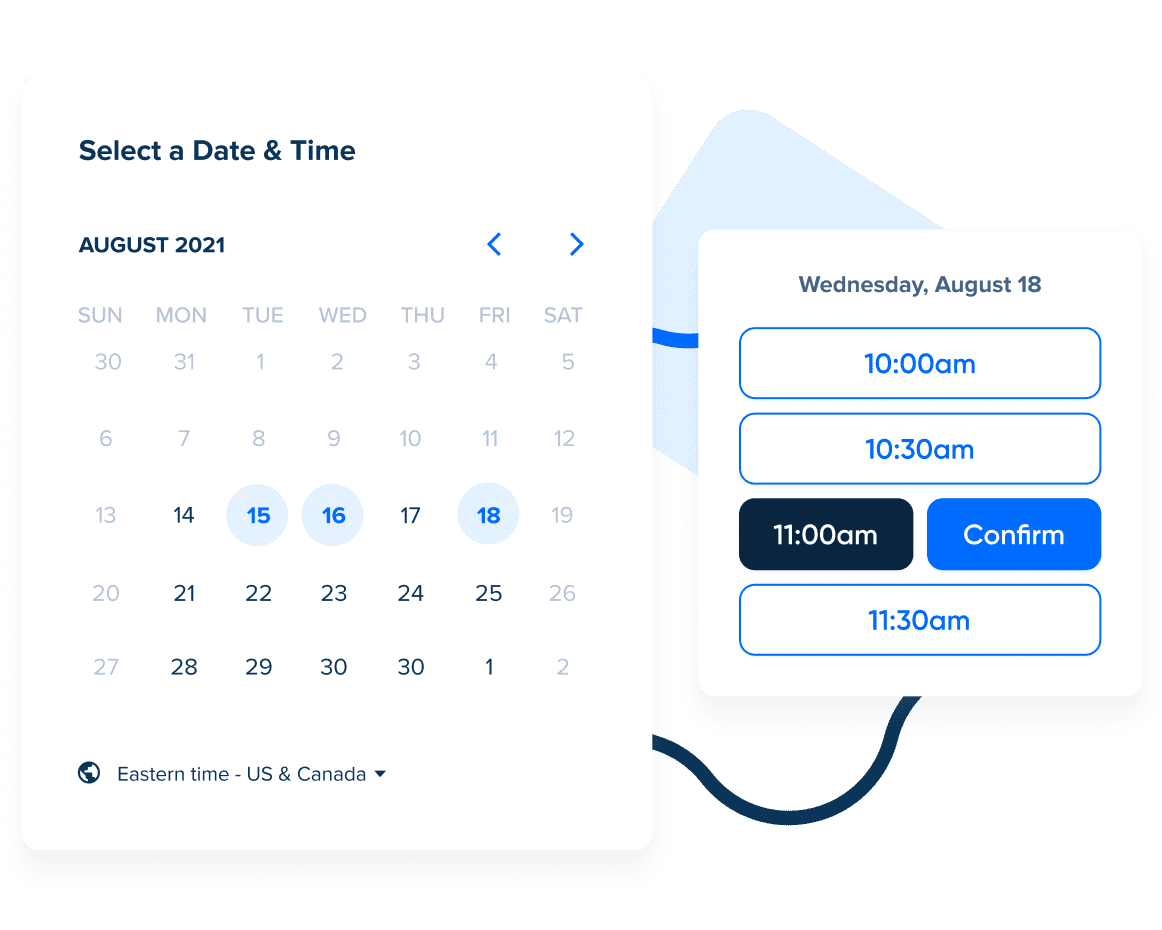 Embedded Scheduling Page Calendly