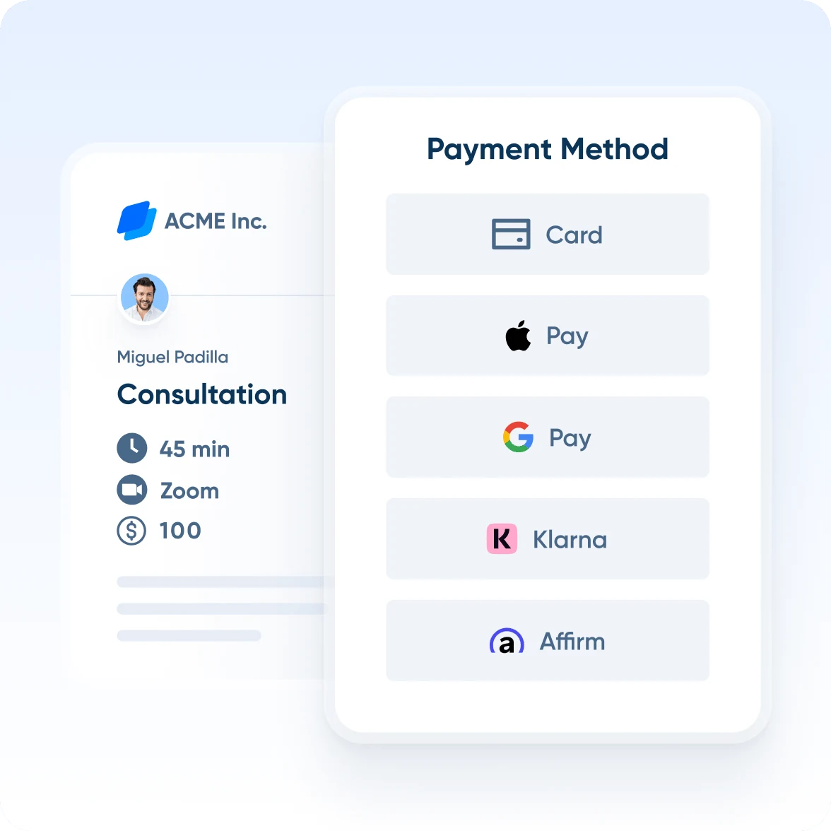 Upfront meeting payments