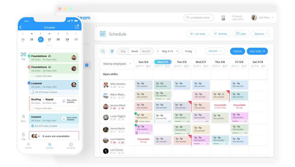 Work schedule apps - blog - Connecteam screenshot