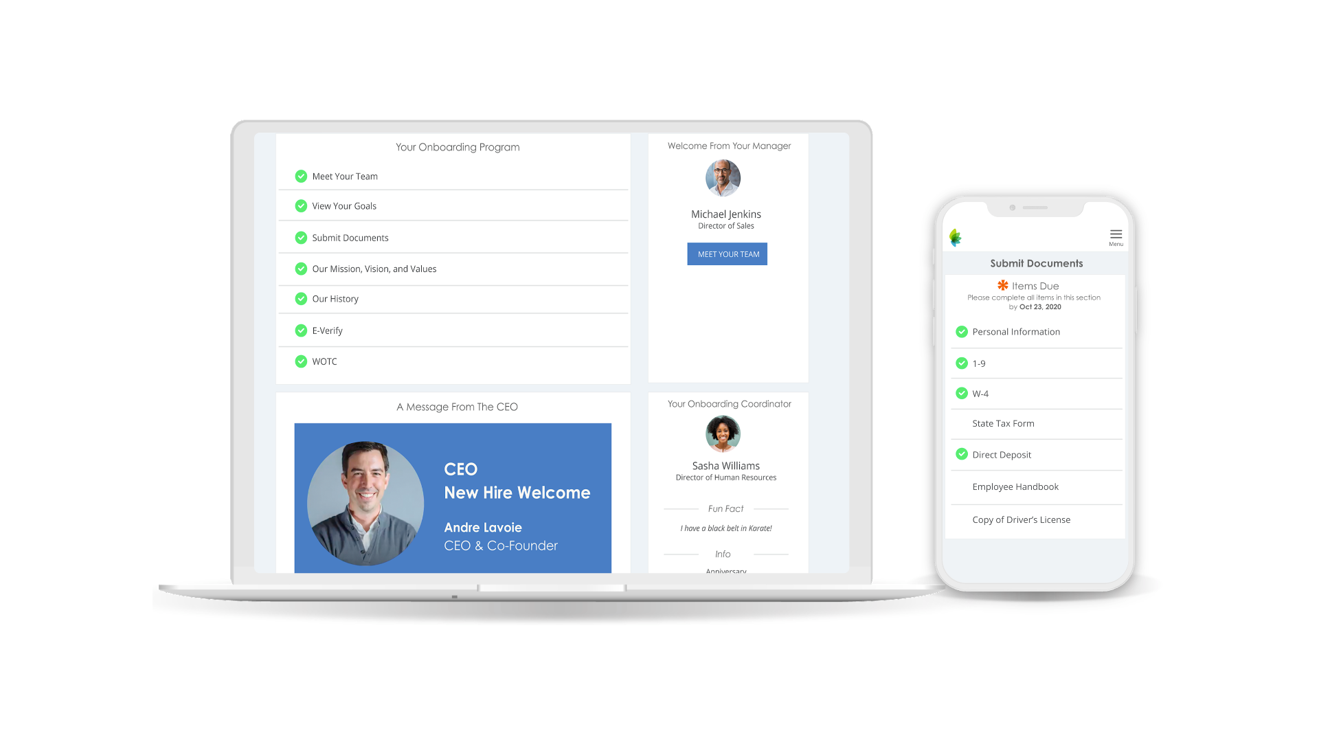 Clear Company allows new hires to easily track their progress through onboarding. Image via Clear Company