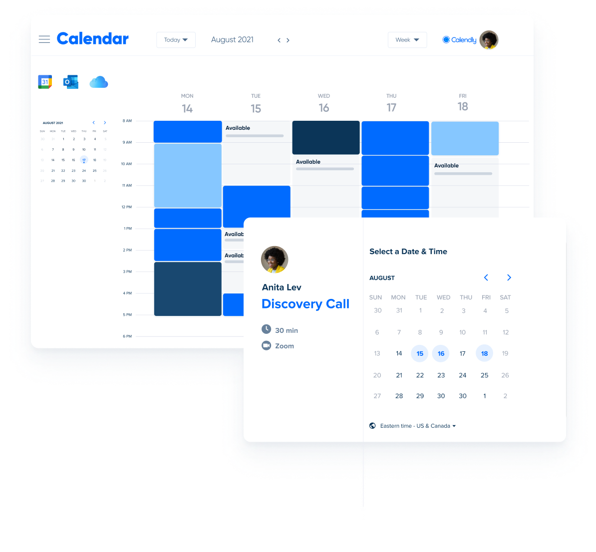 With Calendly, sales prospects can book a meeting on your website to jumpstart inbound sales.