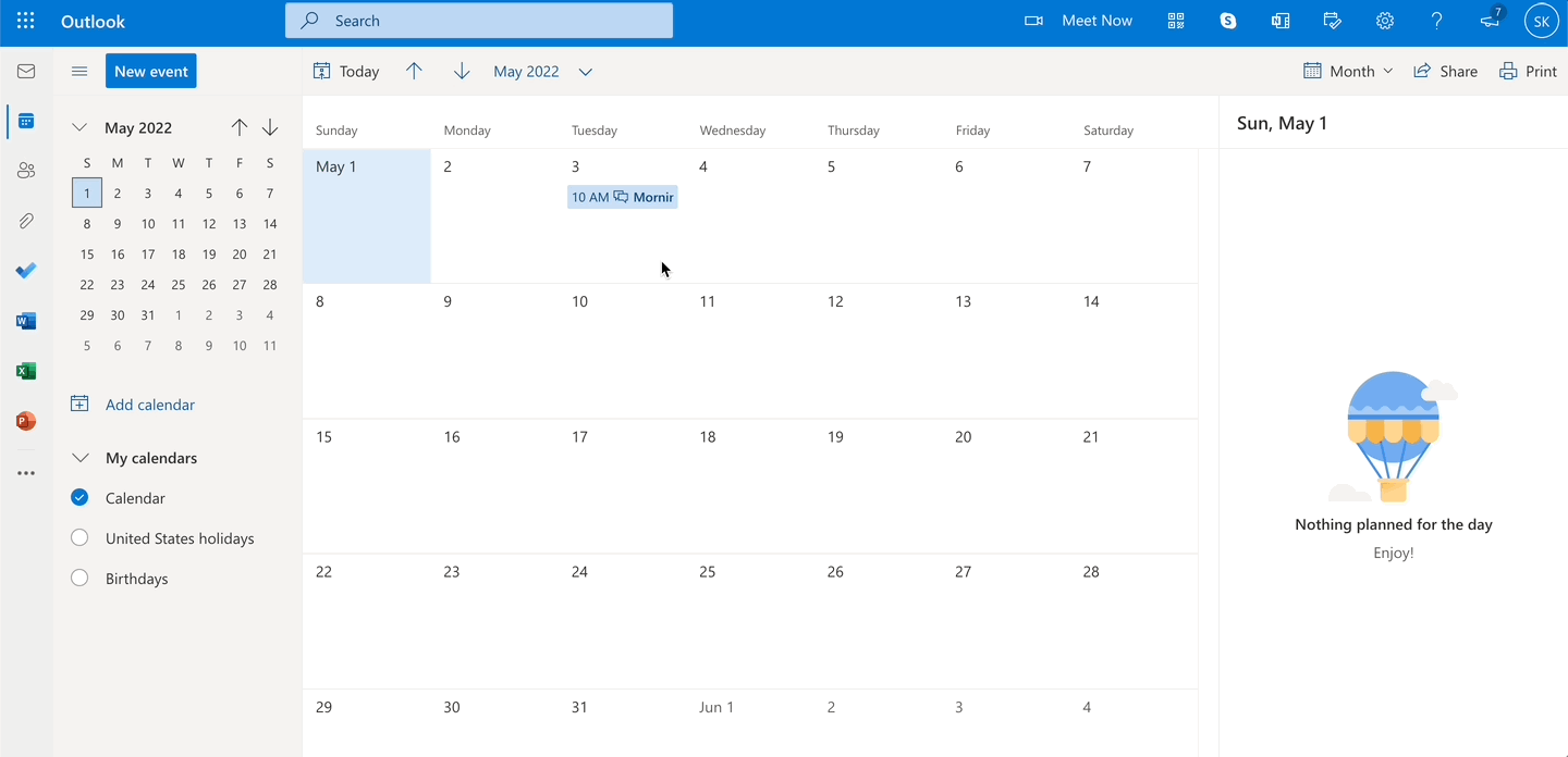 gif of sharing meeting details after scheduling