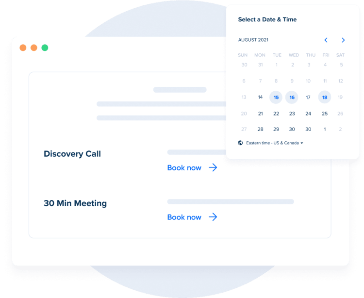 Embedded Scheduling Page Calendly