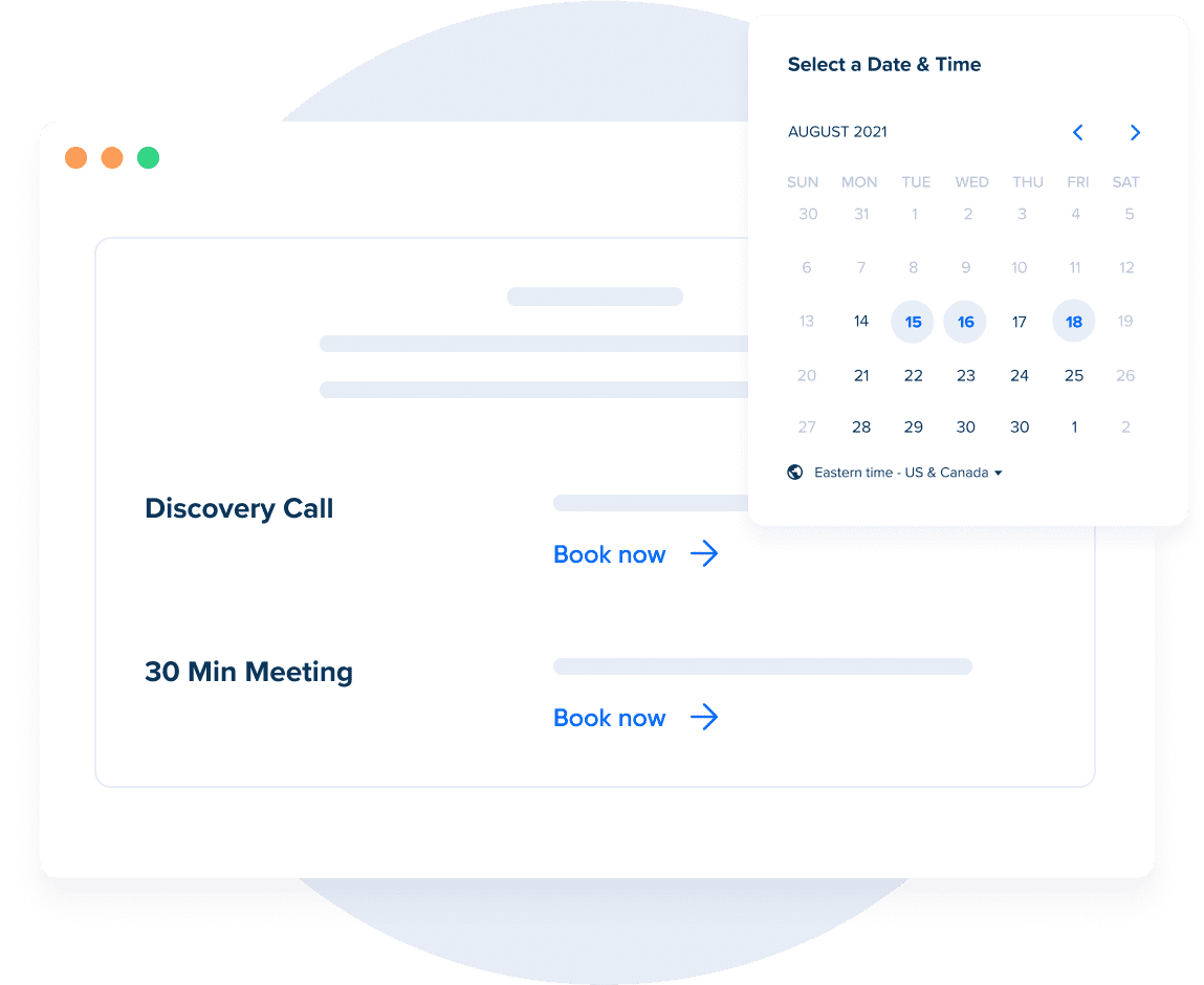 Embedded Scheduling Page Calendly