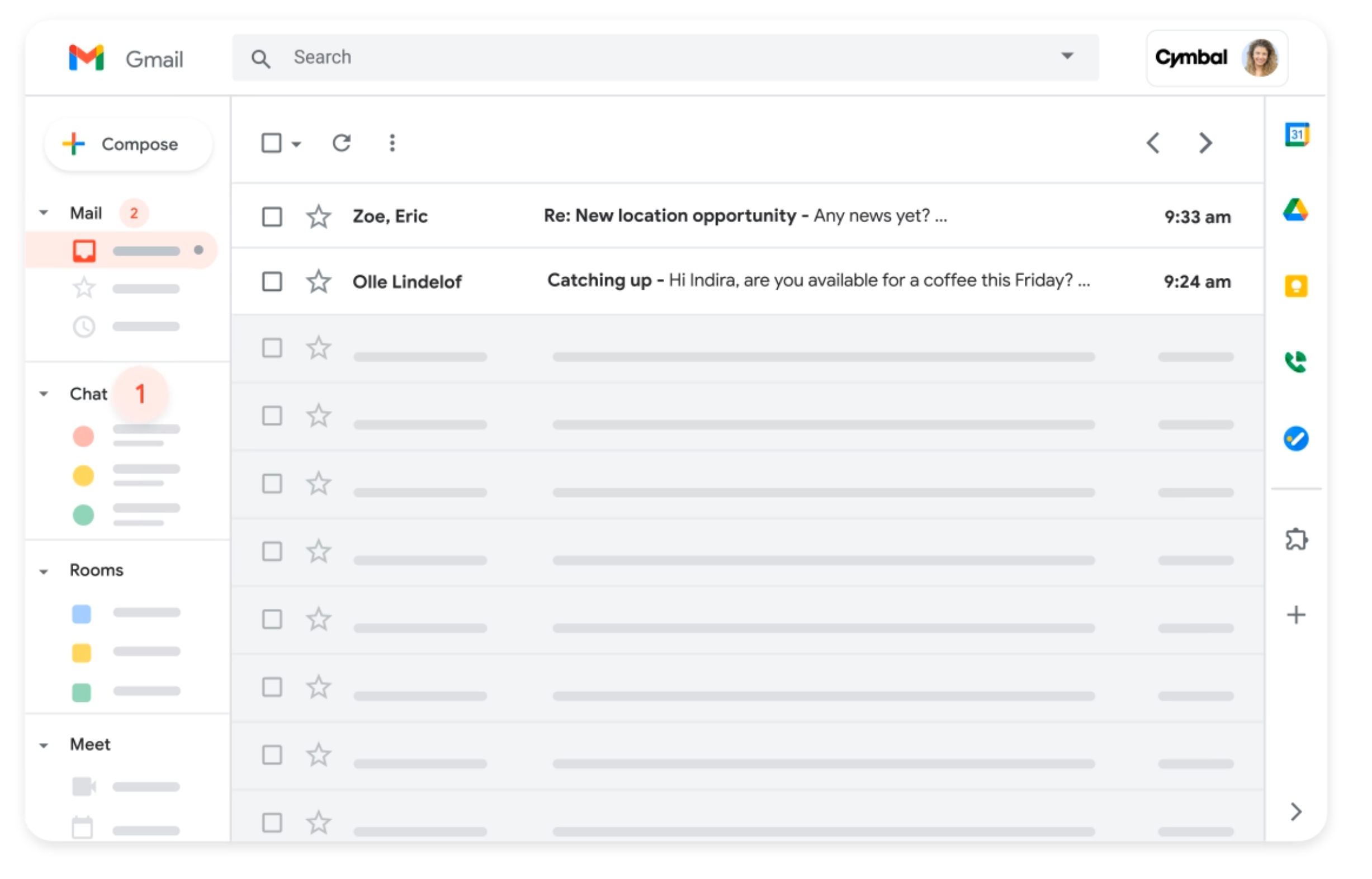 screenshot of the inbox within Google Workspace