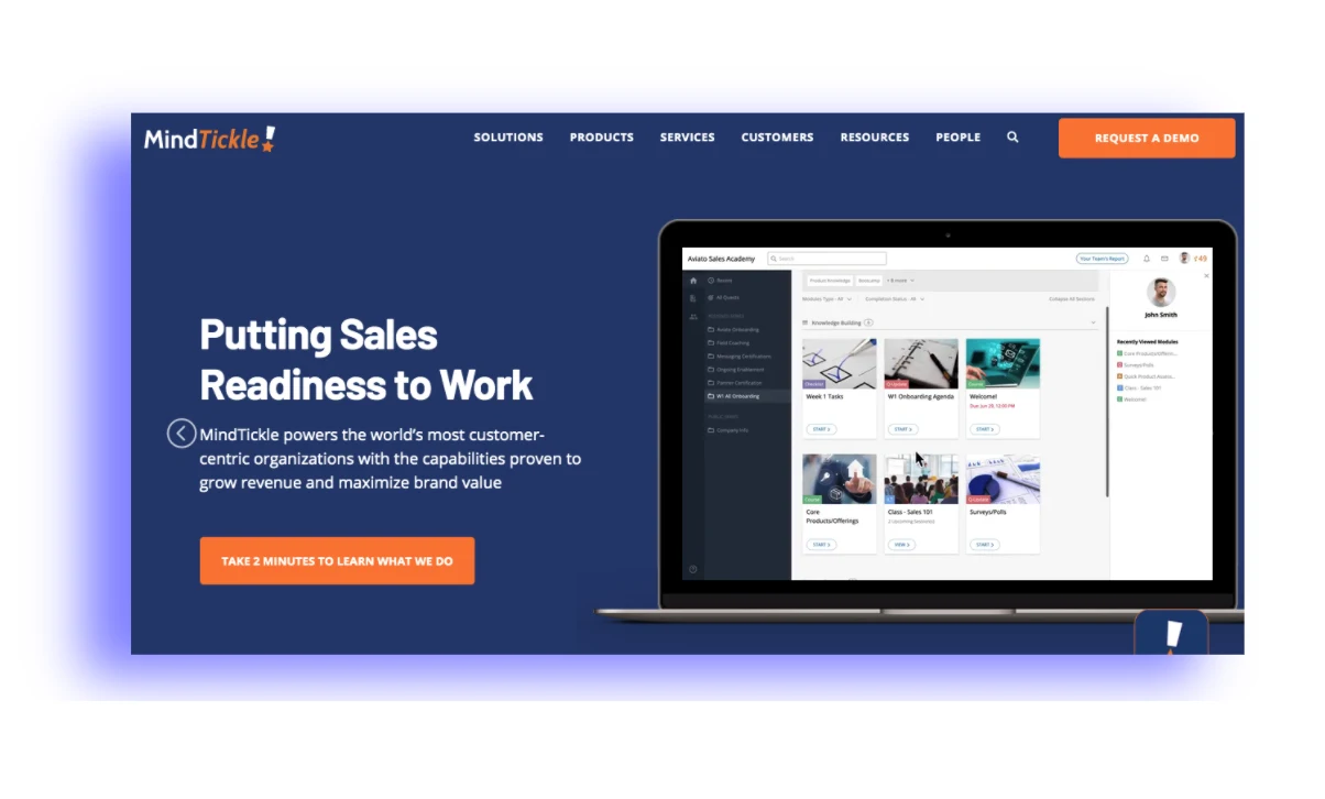 MindTickle is a sales management tool with a strong focus on your internal team's development.