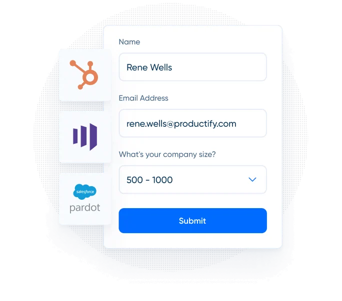 Integrationen für Calendly-Weiterleitungsformularen: Marketo, Hubspot, Pardot