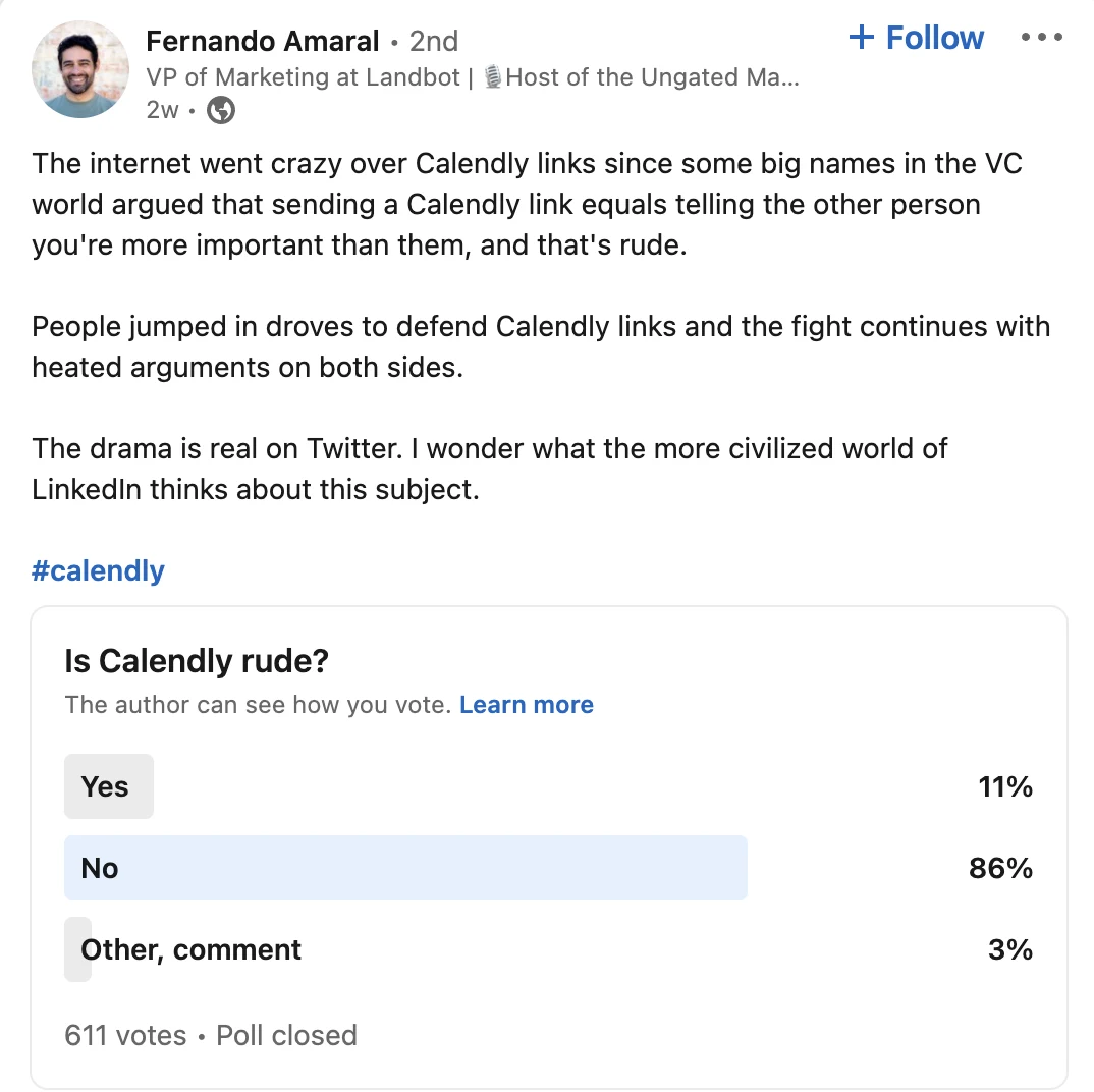 Is Calendly rude? poll