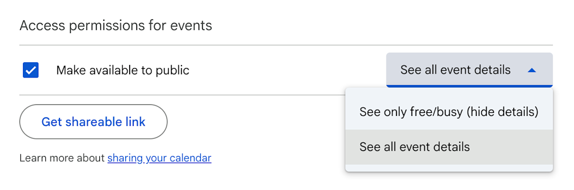 How to share your Google Calendar (Step-by-step guide) | Calendly
