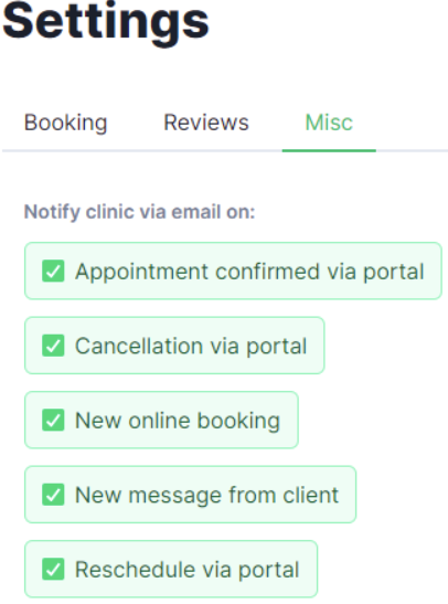 clinic notifications