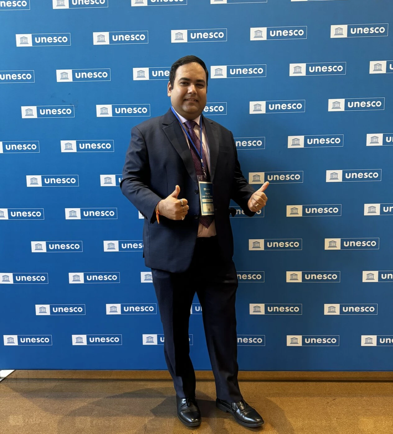 On stage at UNESCO