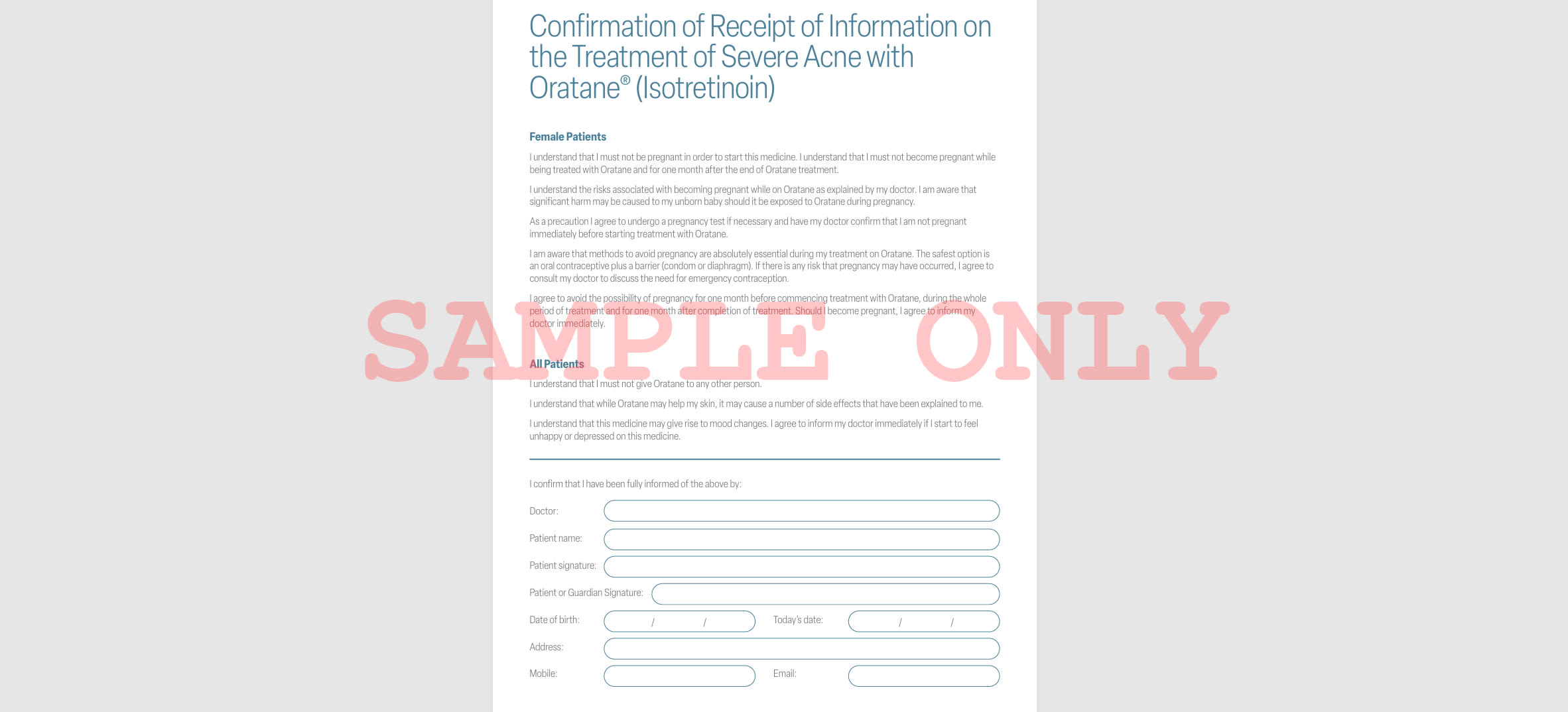 Confirmation of Receipt